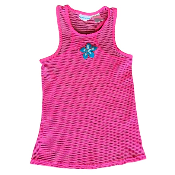 Sand N Sun Pink Mesh Top - Picture 1 of 3